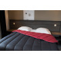 Couette microfibre GRIS/BOURGOGNE